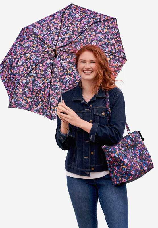 Tote Set and Umbrella – Foldable Umbrella with Tote Bag, Travel Carry Bag
