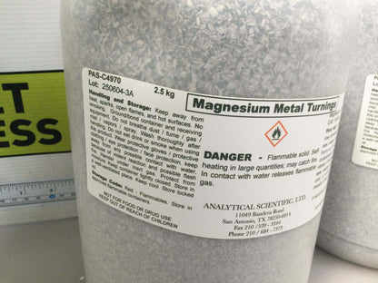Magnesium Metal Turnings – 2.5kg, 99.8% Purity – For Lab & Industrial Use - AmeriTechSupplies