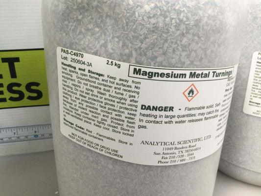 Magnesium Metal Turnings – 2.5kg, 99.8% Purity – For Lab & Industrial Use - AmeriTechSupplies