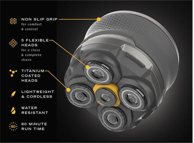 Microtouch Titanium® Electric Head and Face Shaver image number 2