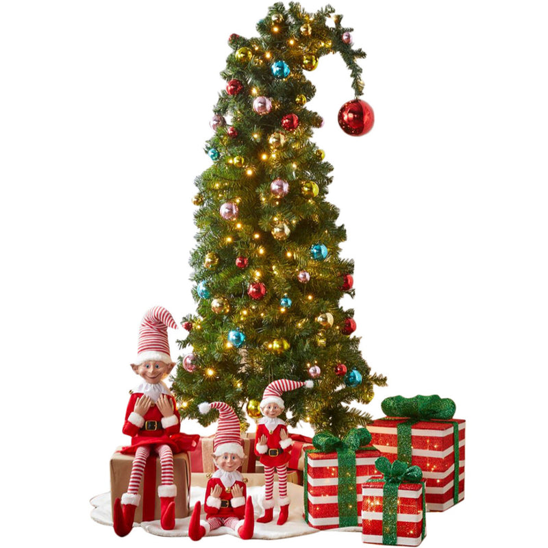 24-Inch Pre-Lit Holiday Evergreen Stair Swag with LED Timer Lights