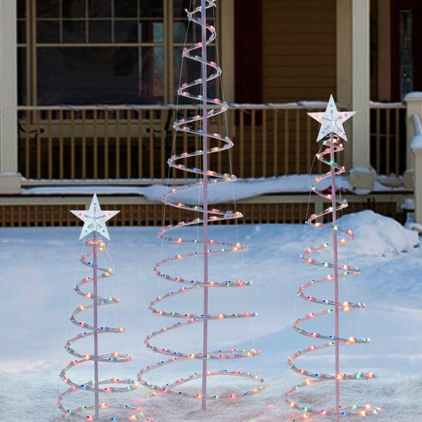 Pre-Lit Spiral Outdoor Trees, Set of 3 image number 0